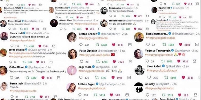 'Slogan' paylaşmayan ünlüleri hedef gösterdiler