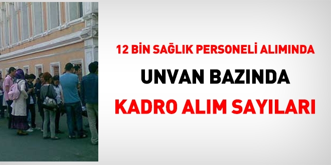 12 bin szlemeli salk personeli almnda, unvan baznda alm saylar