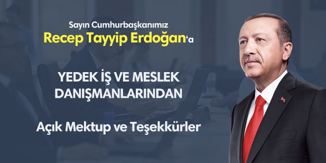 Yedek İş ve meslek danışmanlarından Cumhurbaşkanına açık mektup