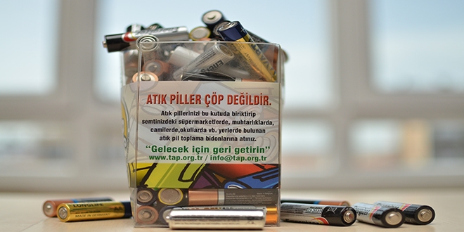 Çorum'da ilkokul öğrencileri 3,5 ton atık pil topladı