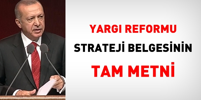 Yargı Reformu Strateji Belgesi'nin tam metni