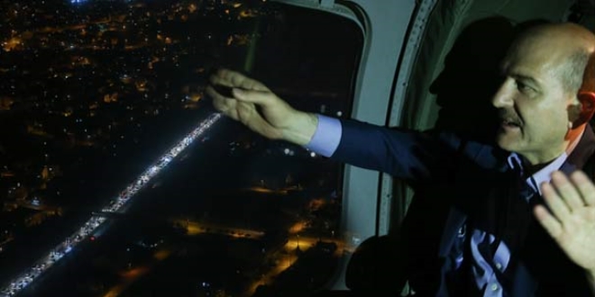 Bakan Soylu'dan havadan trafik denetimi