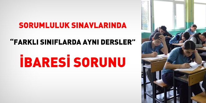 Sorumluluk sınavlarında 'farklı sınıflardaki aynı dersler' ibaresinden ne anlaşılması gerekmektedir?