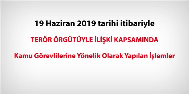 19 Haziran 2019 tarihinde FETÖ'den haklarında işlem yapılanlar