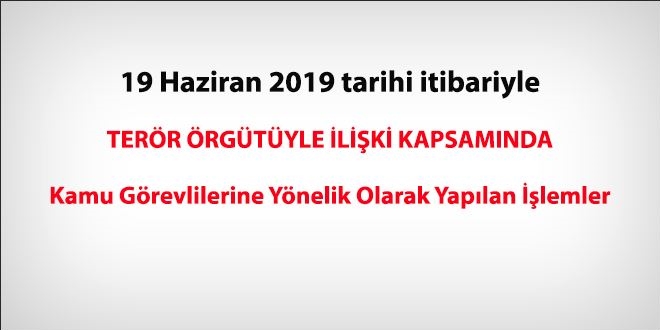 19 Haziran 2019 tarihinde FET'den haklarnda ilem yaplanlar