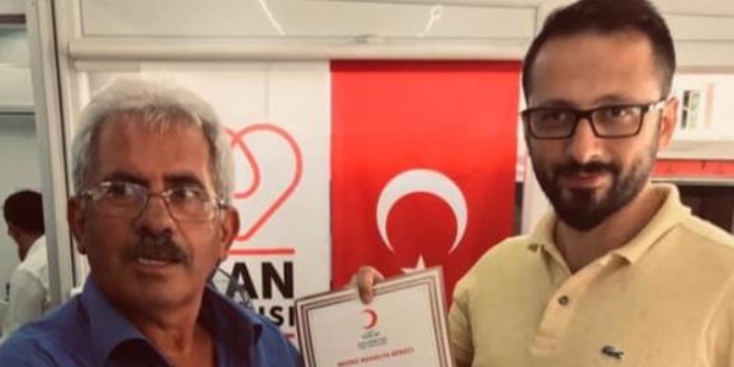 17 ünite kan bağışladı, bronz madalya aldı
