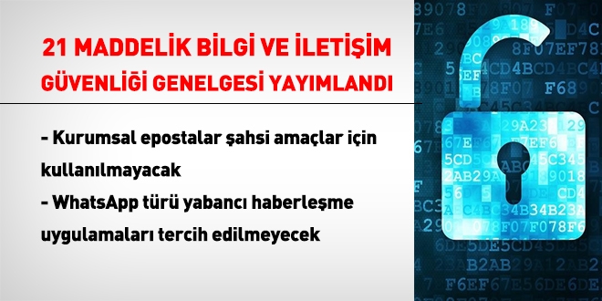 21 maddelik Bilgi ve İletişim Güvenliği genelgesi yayımlandı