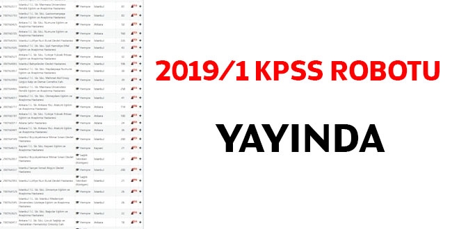 2019/1 KPSS robotu yaynda