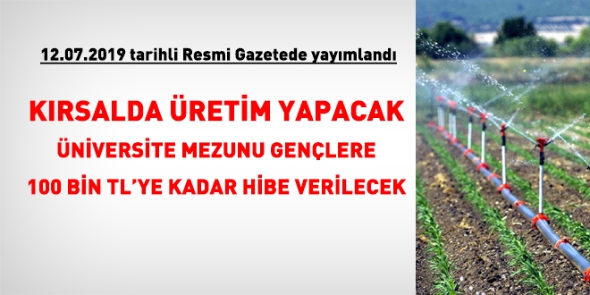 Kırsalda proje uygulayacak üniversiteli gence 100 bin TL'lik hibe verilecek