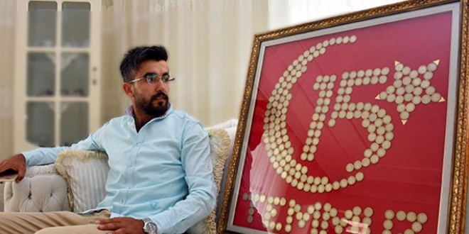 251 şehit anısına hatıra paralarla tablo yaptı