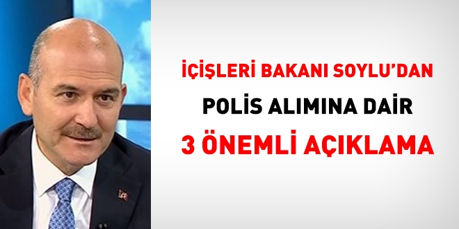 Soylu: Polis alımında KPSS puanı, önlisans için düşecek