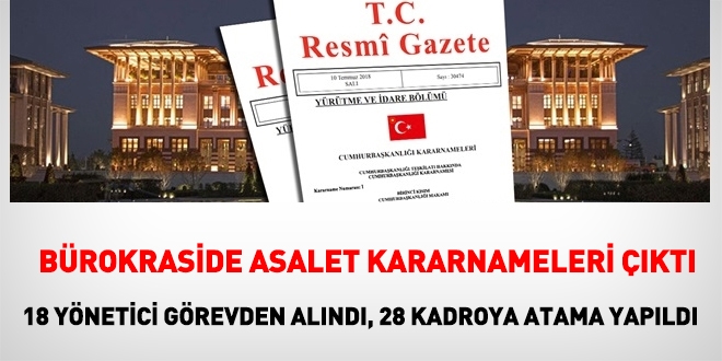 ok sayda atama kararnamesi Resmi Gazetede yaymland