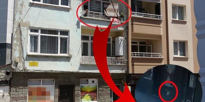 2. kattan düştü... Çamaşır ipi kurtardı