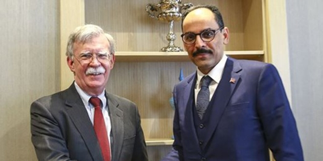 İbrahim Kalın, Bolton ile güvenli bölgeyi görüştü
