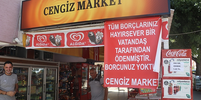 Market sahibinden borçlularına duyuru: Borçlarınız ödendi