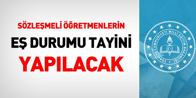 İkisi de sözleşmeli öğretmen olan eşlerin, eş durumu yer değiştirmeleri 2-4 Eylül'de yapılacak
