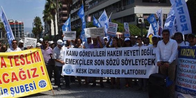 KESK'e bağlı sendikalardan iş bırakma eylemi
