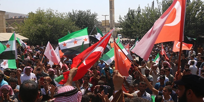 Afrin'de, Türkiye'ye teşekkür yürüyüşü