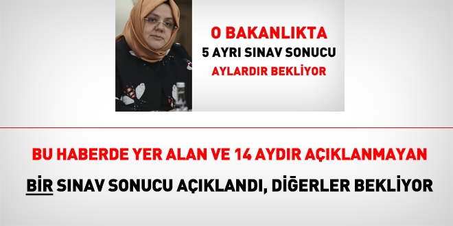 O Bakanlık, aylardır açıklanmayan 5 sınavdan birisini açıkladı, diğerleri bekliyor