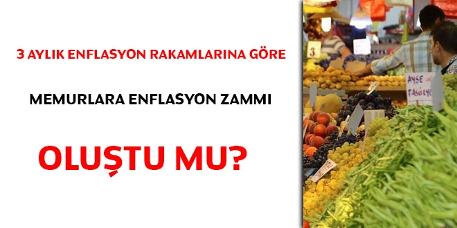 3 aylık enflasyon rakamlarına göre memurlara enflasyon zammı oluştu mu?
