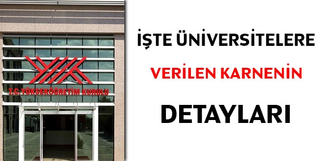 İşte Üniversitelere verilen karnelerin detayları