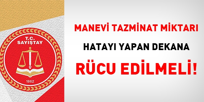 Sayıştay: Manevi tazminat, mahkeme kararını uygulamayan Dekana rücu edilmeli
