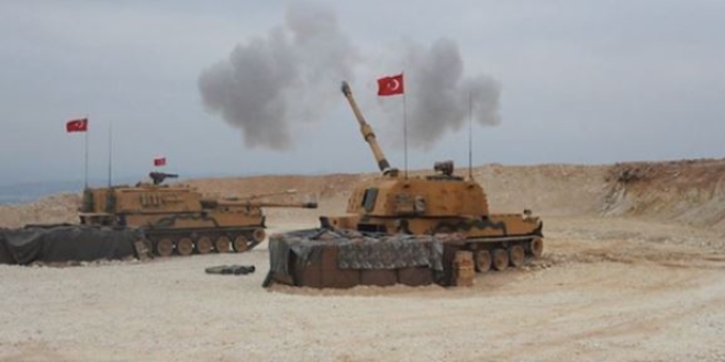 Harekat kapsamında terör hedeflerine obüs atışları yapılıyor