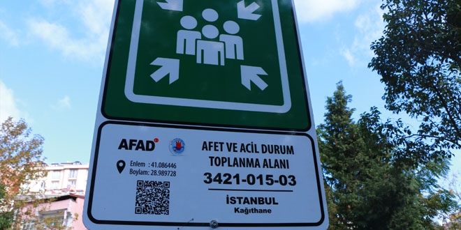 Kağıthane'de acil toplanma alanları 'karekod' uygulamasında