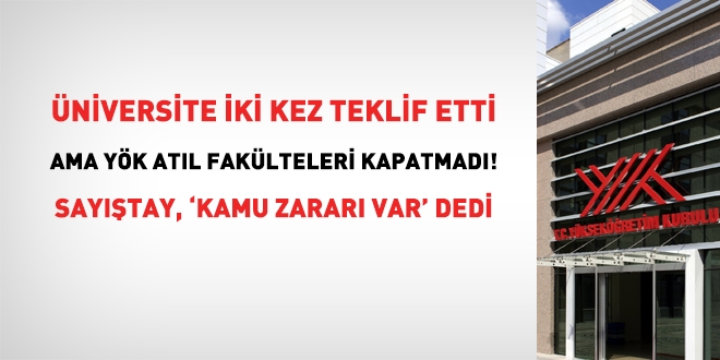 Üniversite iki kez kapatmayı teklif etti. YÖK, atıl fakülteleri kapatmadı!