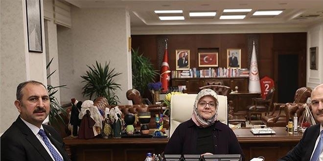 Ailenin korunması ve kadına yönelik şiddetle mücadele için üç bakan buluştu