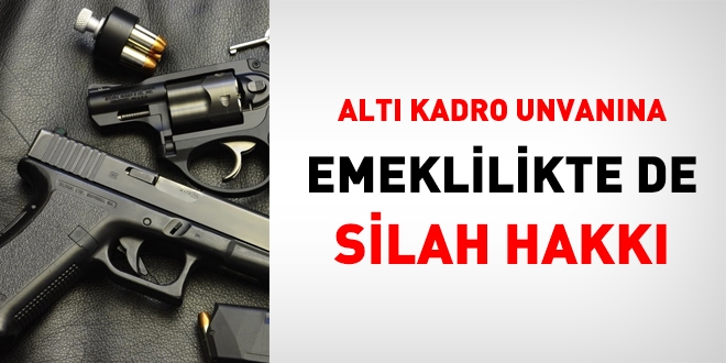 Bazı memurlara, emeklilikte de silah edinebilme hakkı verildi