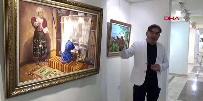 22 yıllık polis memurundan 22'nci resim sergisi