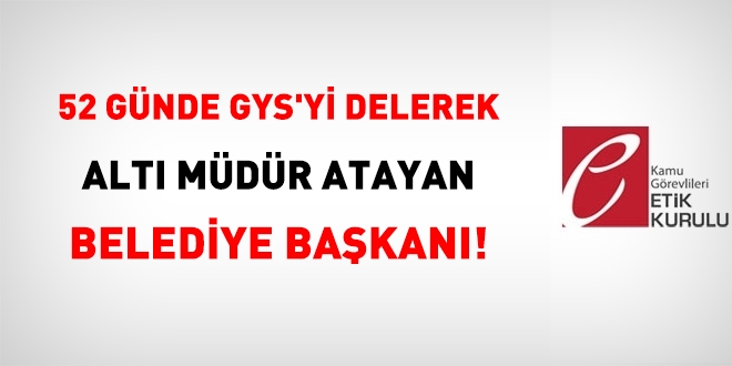 Etik Kurul'dan 52 günde 6 defa sınavsız zabıta müdürü ataması yapan belediye başkanı hakkında karar!