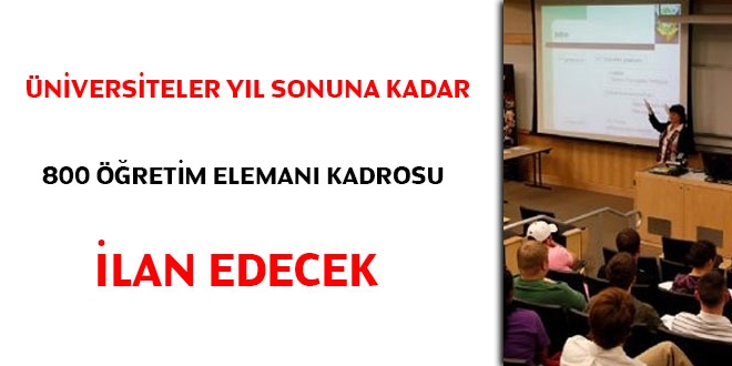Üniversiteler yıl sonuna kadar 800 öğretim elemanı kadrosu ilan edecek