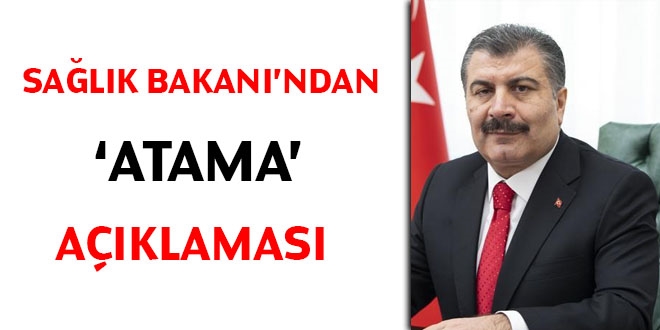 Salk Bakan'ndan 'atama' aklamas