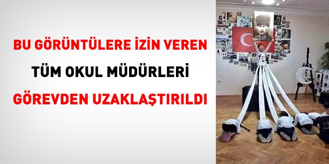 Atatürk'e secde görüntülerinde, okul müdürleri açığa alındı