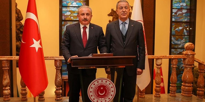 TBMM Başkanı, Bakanı Akar'ı ziyaret etti