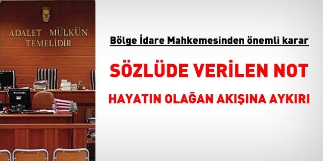 BİM: Sözlüde verilen düşük not, hayatın olağan akışına aykırı