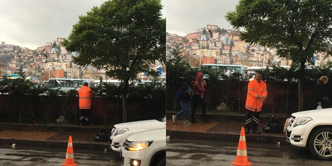 Temizlik işçisinden örnek davranış