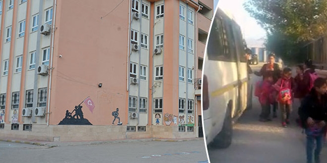 17 kişilik okul servisinde 34 öğrenci taşıdılar