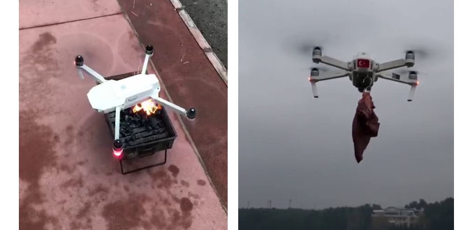 Drone kebap sektörüne de girdi