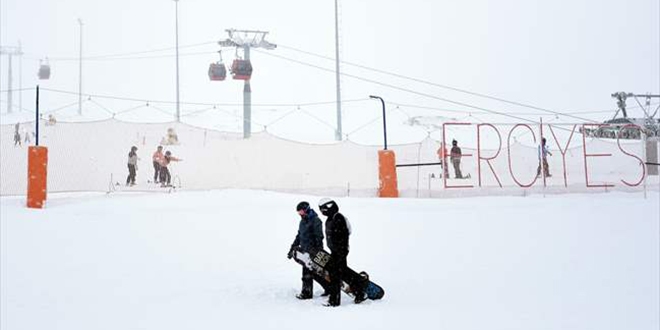Erciyes Kayak Merkezi'nde kar kalınlığı 1 metreye ulaştı