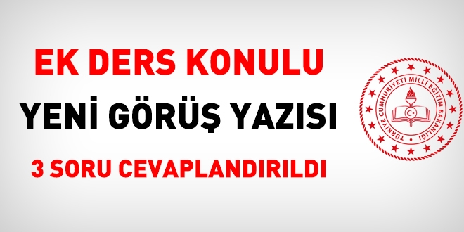 MEB'den ek ders ücretlerine dair yeni yazı