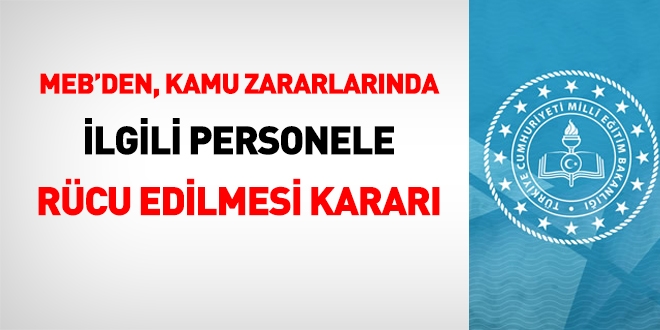 Milli Eğitim Bakanlığı, kamu zararının tespiti halinde soruşturma açılmasını istedi
