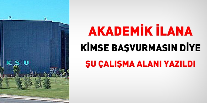 Akademik ilana kimse bavurmasn diye, bu art yazld