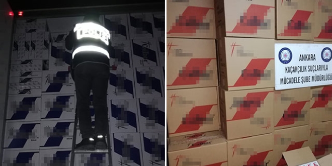Ankara'da milyonlarca bandrolsüz 'makaron' ele geçirildi