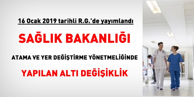 Sağlık Bakanlığı, Atama ve Nakil Yönetmeliğinde 6 değişiklik yaptı
