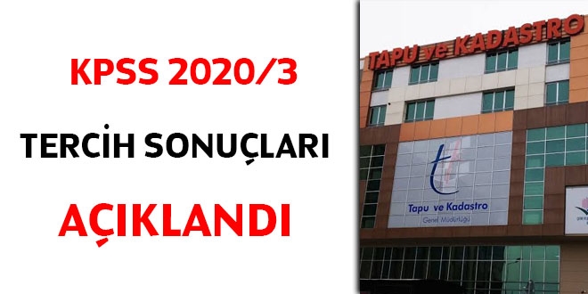 KPSS 2020/3 tercih sonular akland