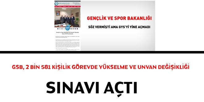 Genlik ve Spor Bakanl, 2 bin 581 kiilik grevde ykselme ve unvan deiiklii snav at