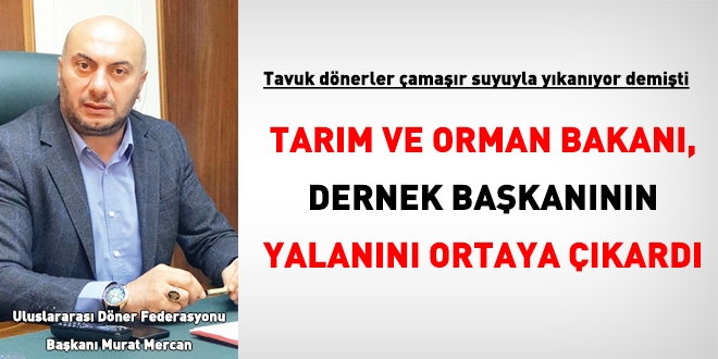 Döner Fedarosyonu Derneği başkanı yalan söylemiş